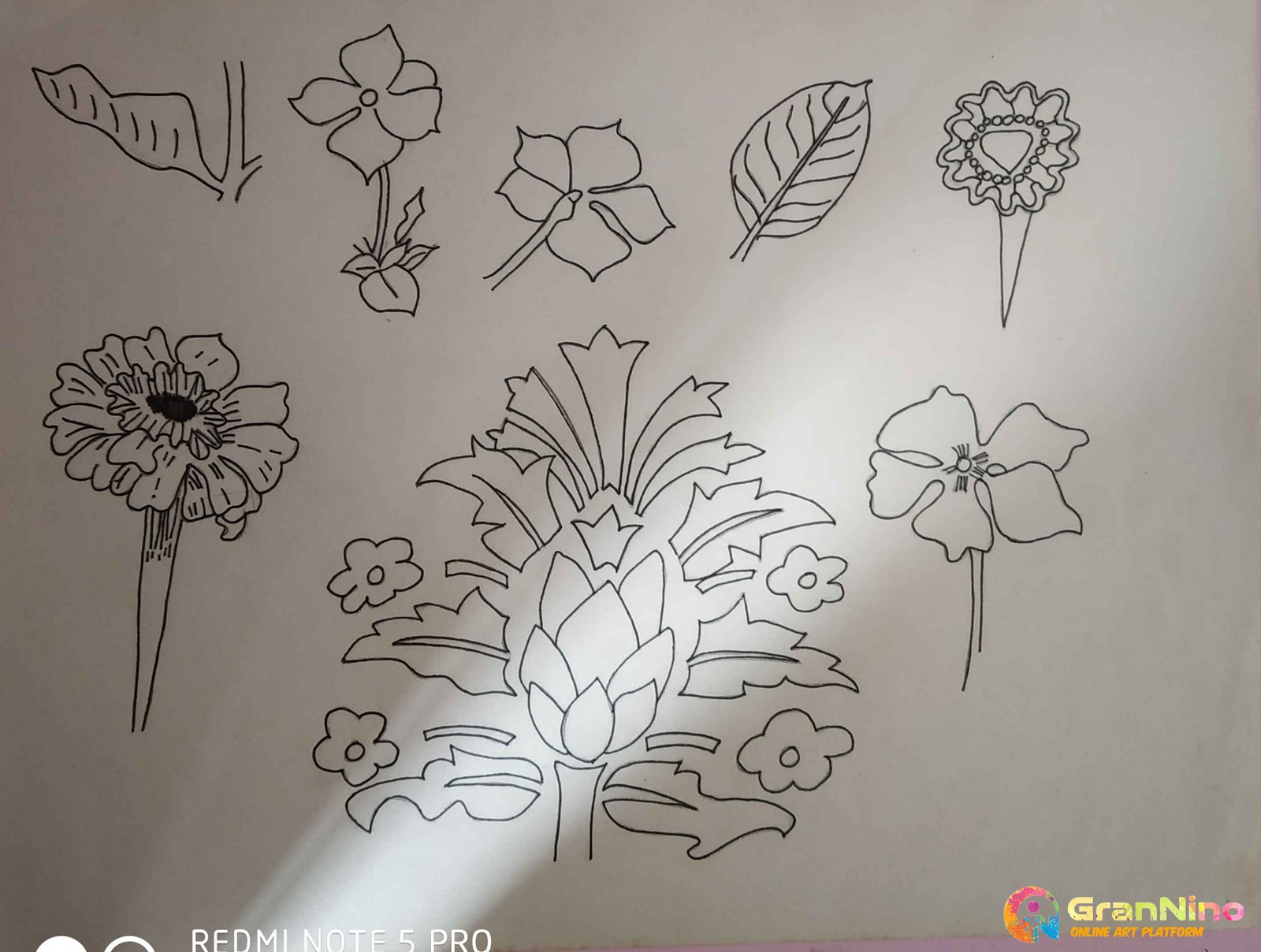 Free Hand Drawn Floral Design Image