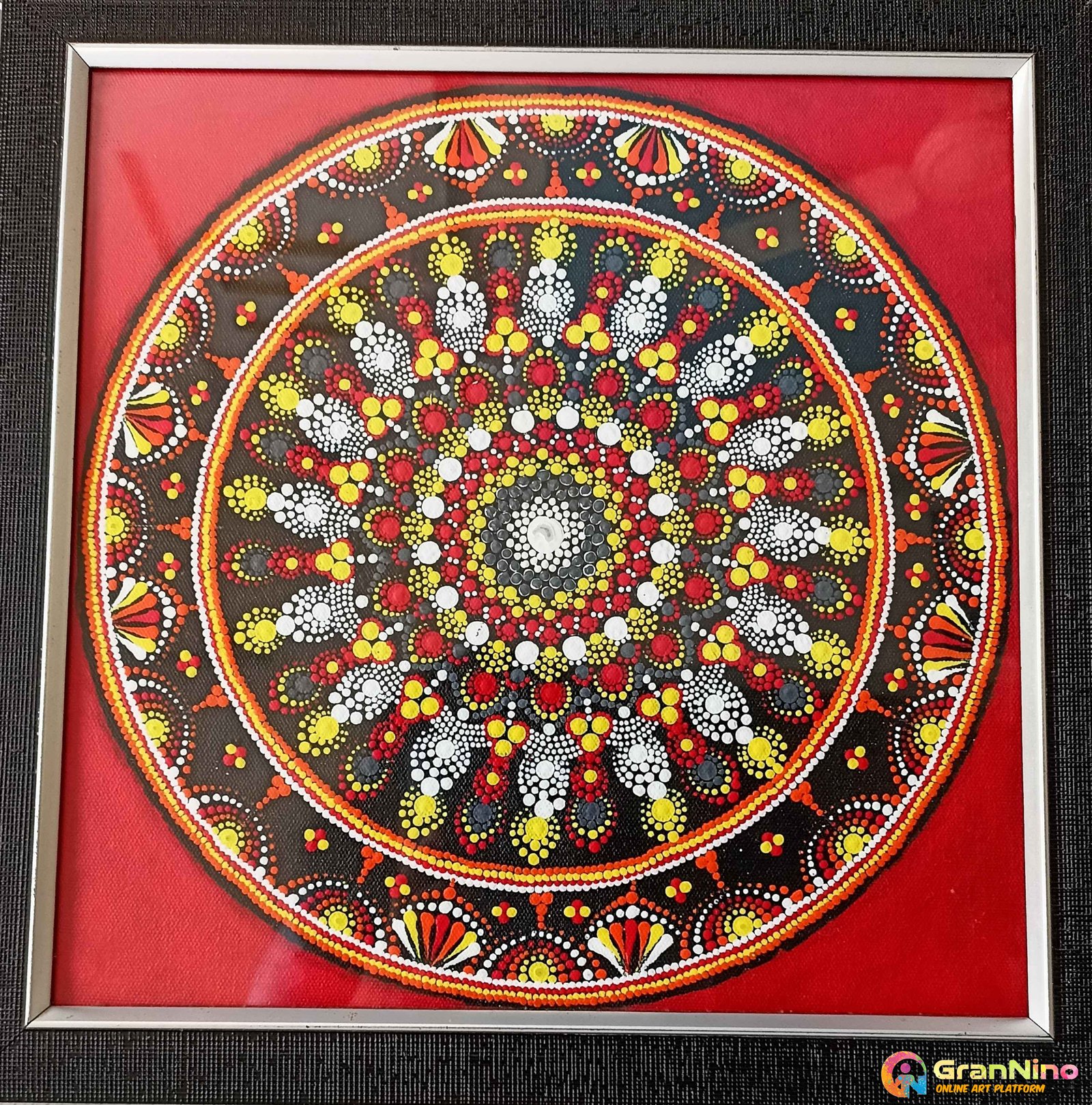 Painting Of Handmade Dot Mandala Art In Acrylic Paint Size