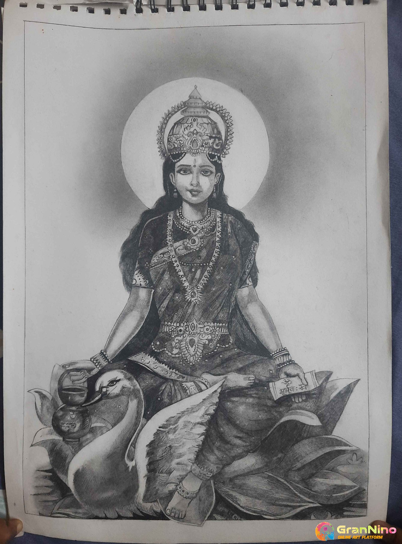 Goddess of fortune Maha Laxmi Drawing by Garima Sharma  Pixels