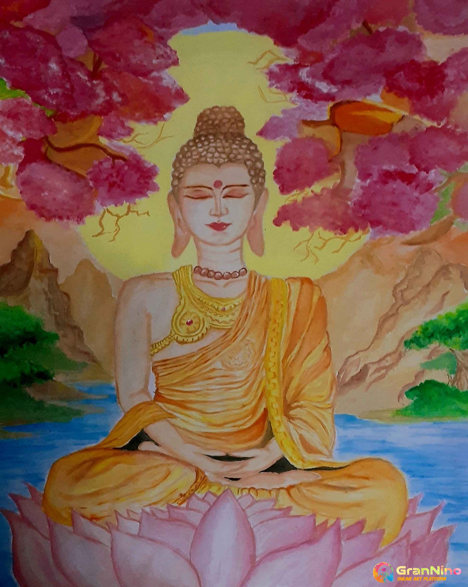 Painting Of Lord Buddha Painting On Paper 2024 By 