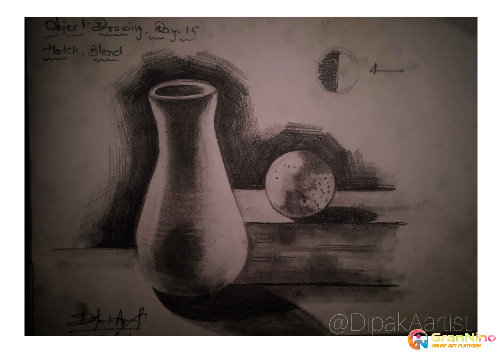 Painting Of Object Drawing Day 15 By Dipakaartist In