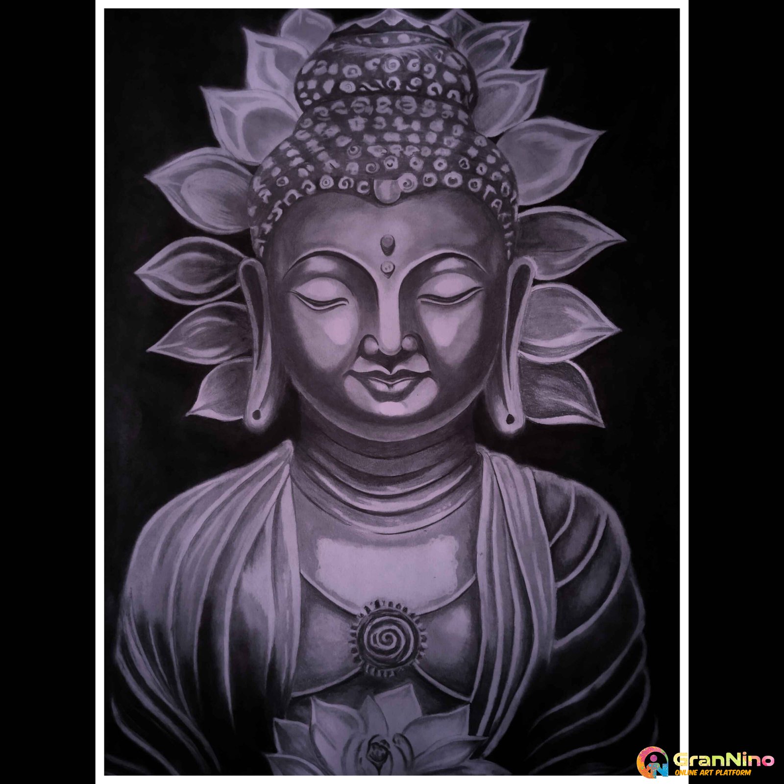 Painting Of Lord Buddha 2024 Pencil On Paper By