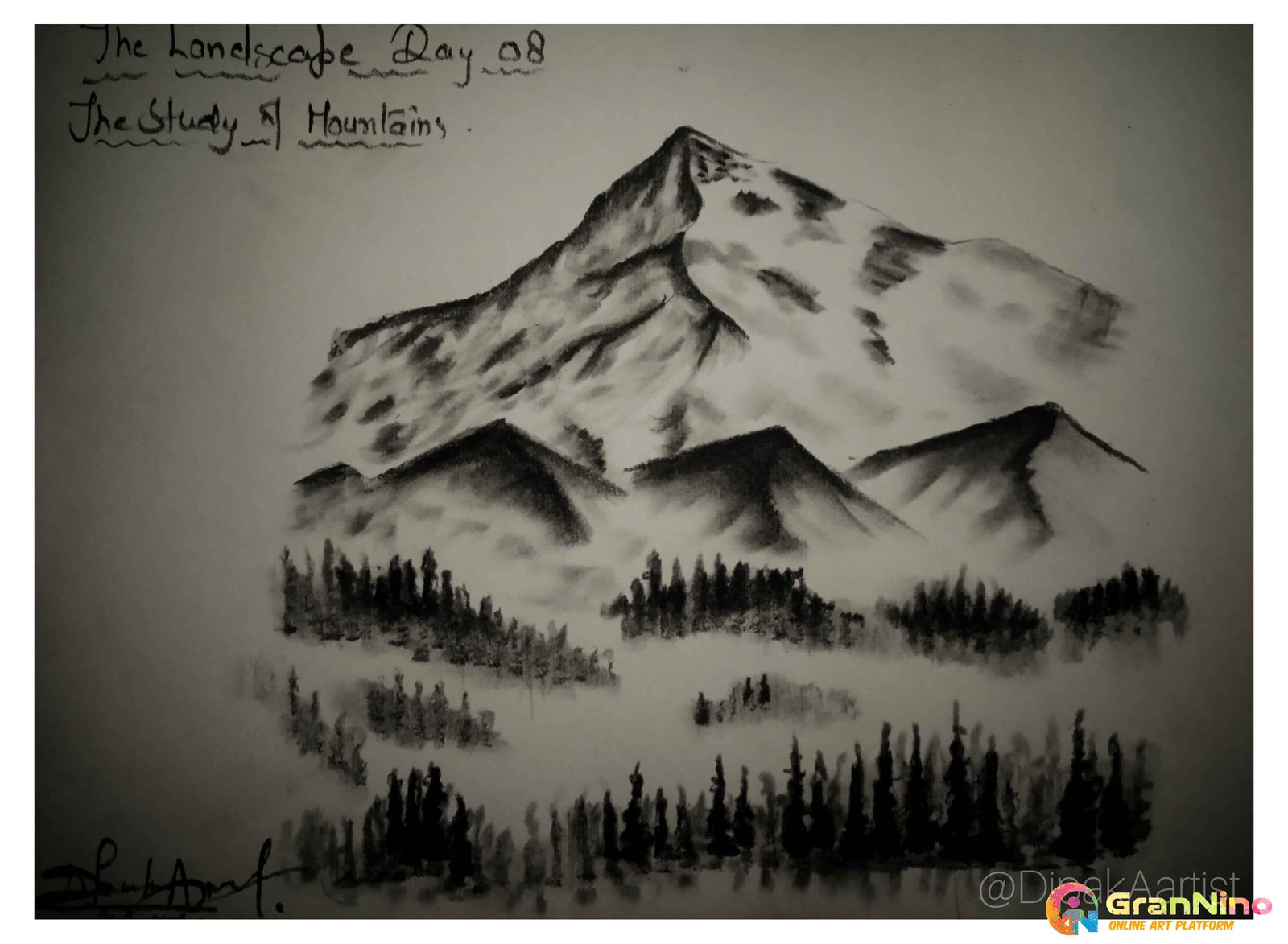 Painting Of The Landscape Day 08 By Dipakaartist In