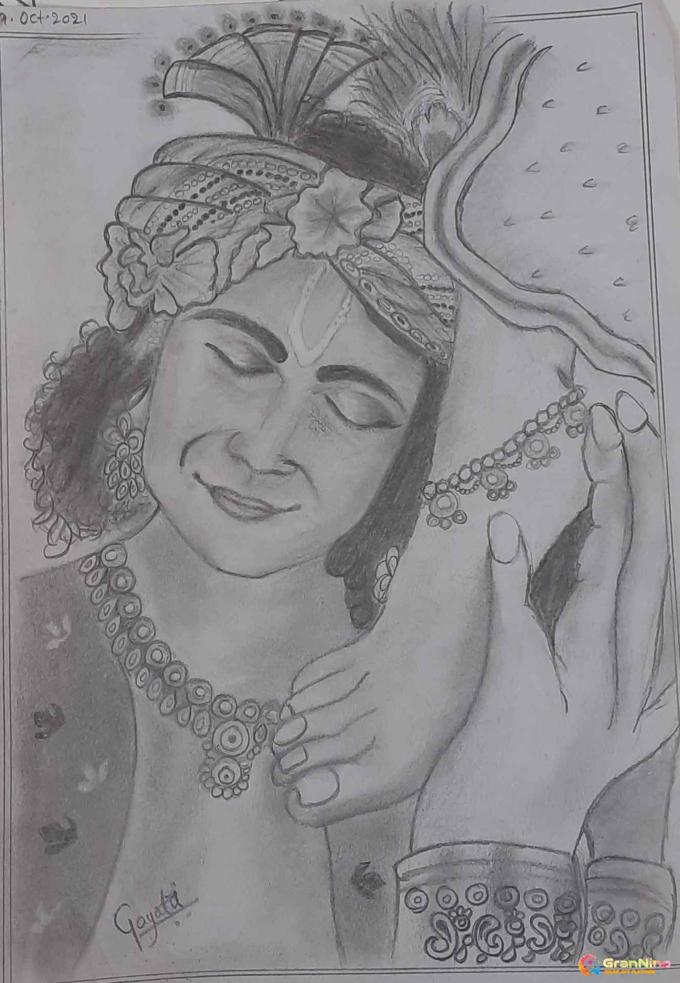 Lord Krishna Drawing Sketch - Drawing Skill