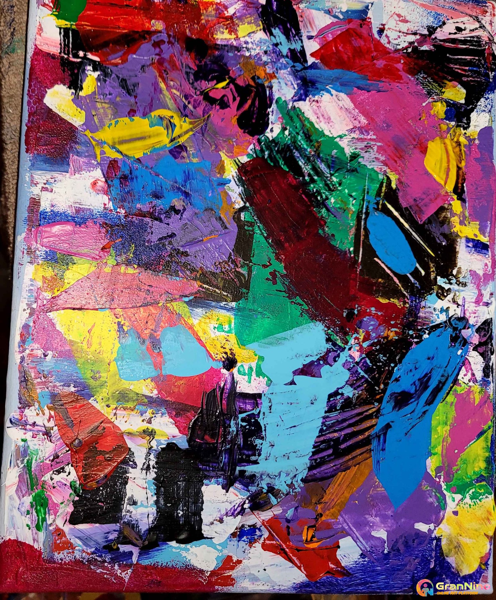 Painting Of Controlled Chaos In Acrylic Size 20322540 Sq