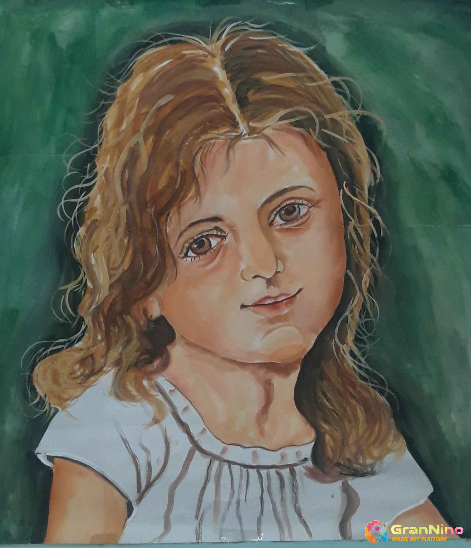 Painting Of Cute Girl Painting In Water Color Size 44 Feet