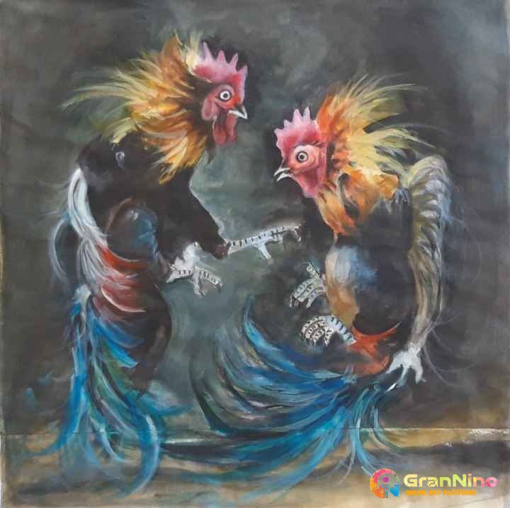 Painting Of Cock Painting In Watercolor Size 11 Feet Sq Cm