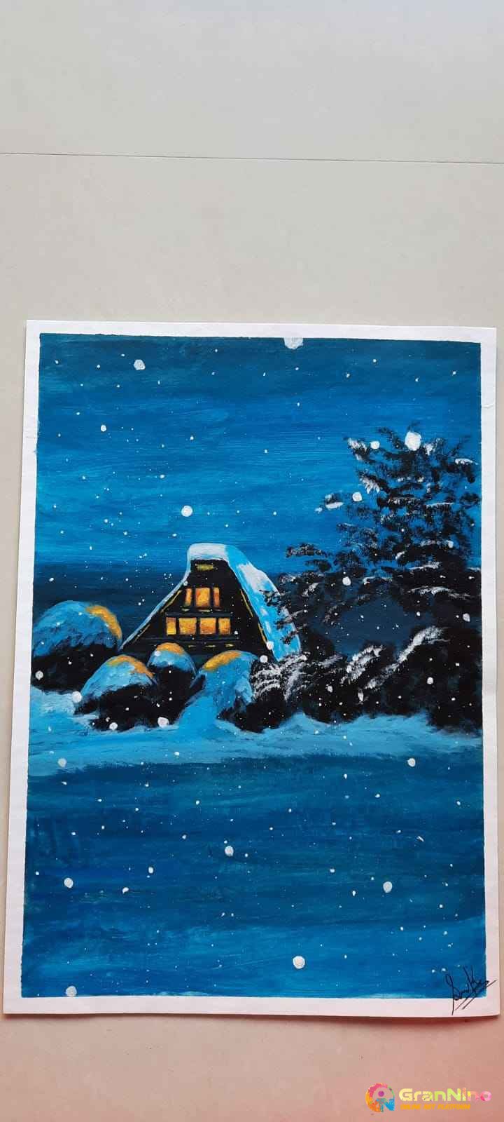 Painting Of Snow In Painting Of Snow Size A3 Sq Cm Price