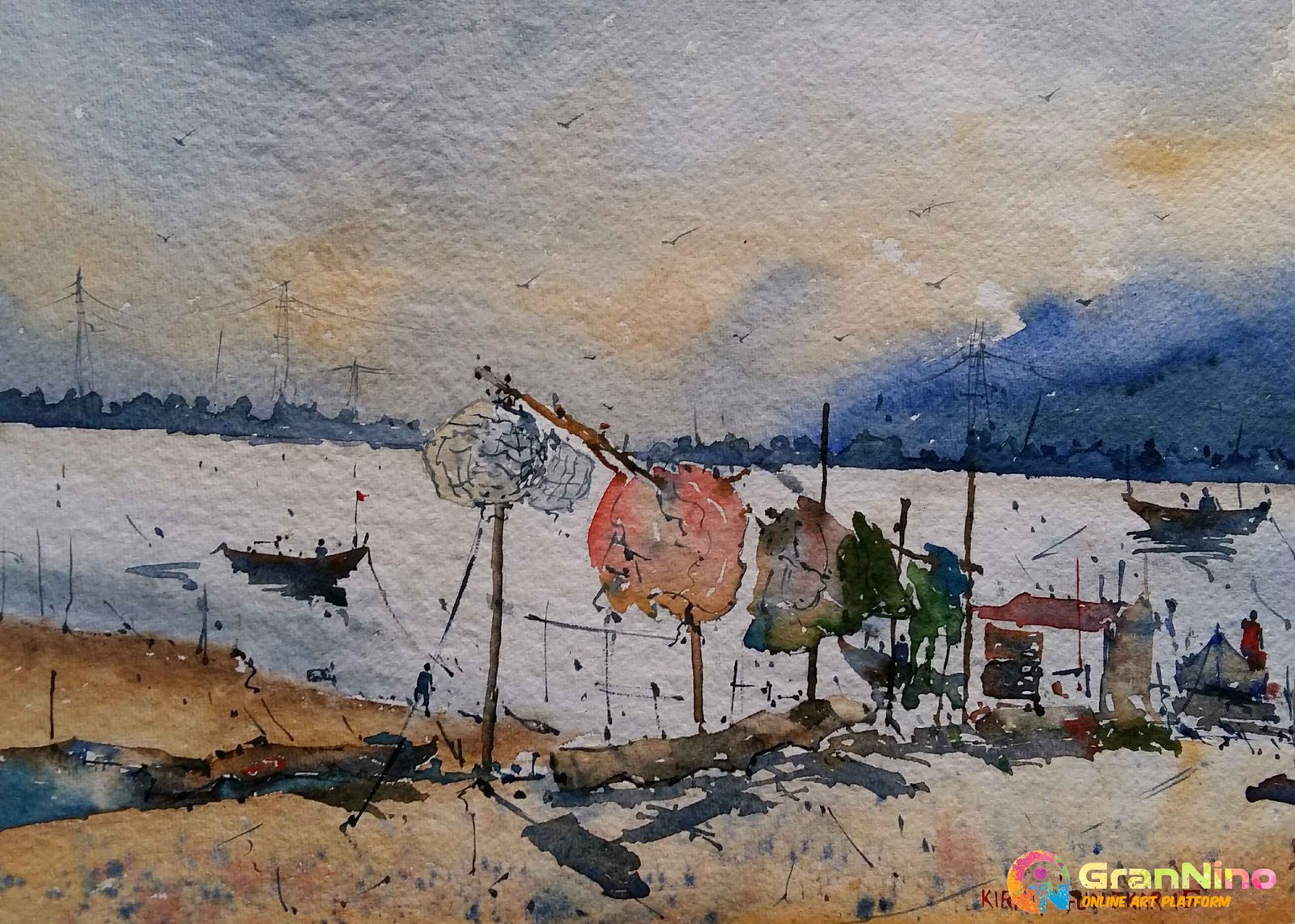 My Old Watercolour Landscape Painting Painted In Rainy