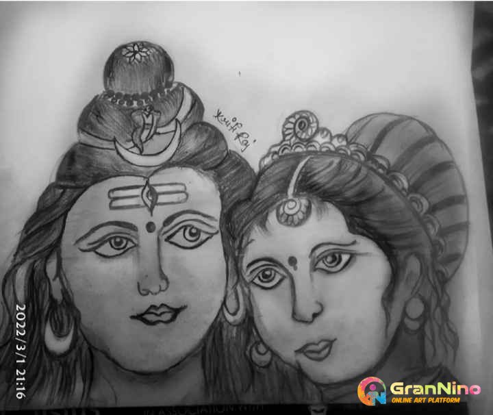 Lord Shiva Parvathi - pencil drawing | Drawings, Sketches, Pencil drawings
