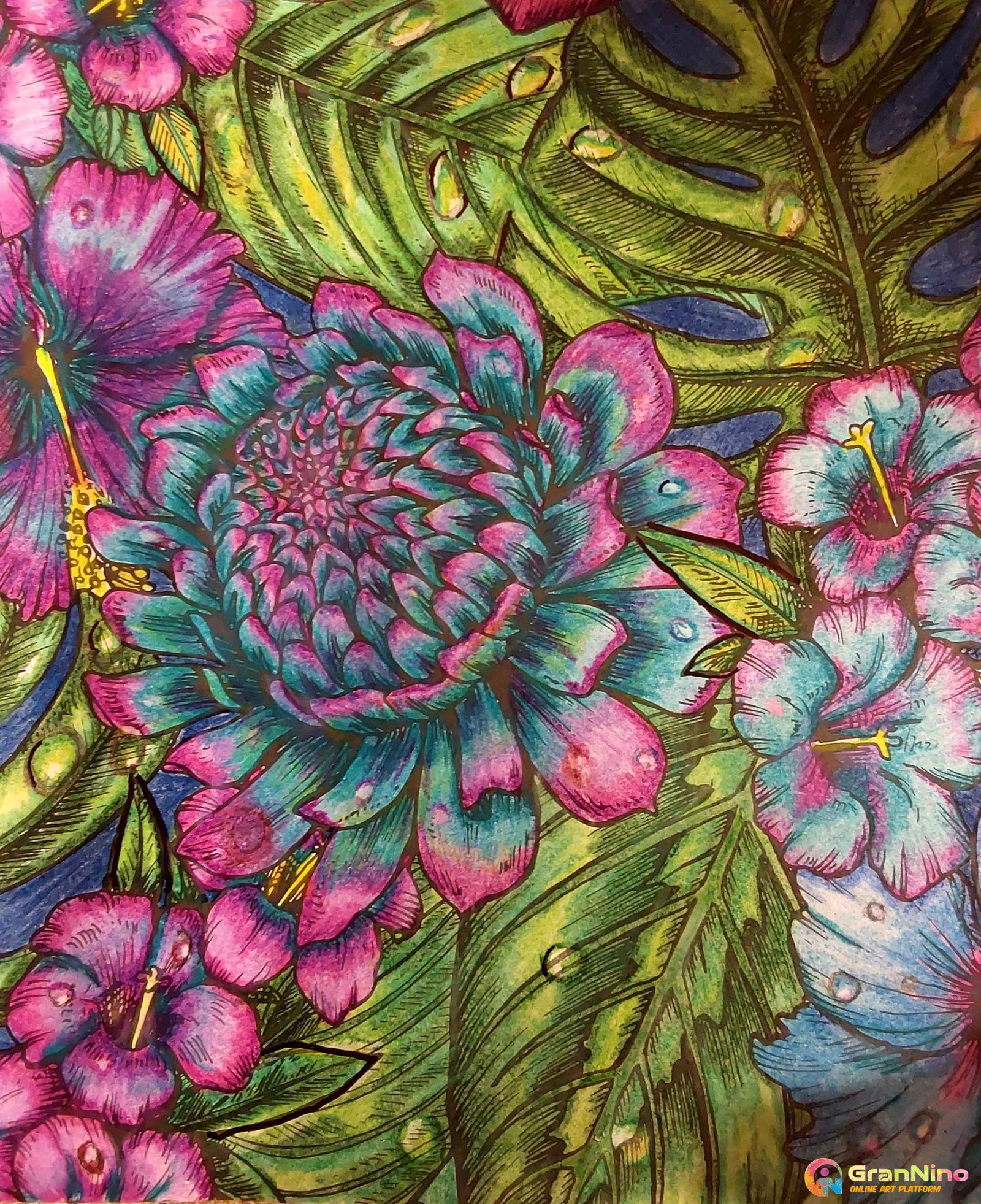 Painting Of As The Blooms Bloom In Coloring Size 36576 Sq