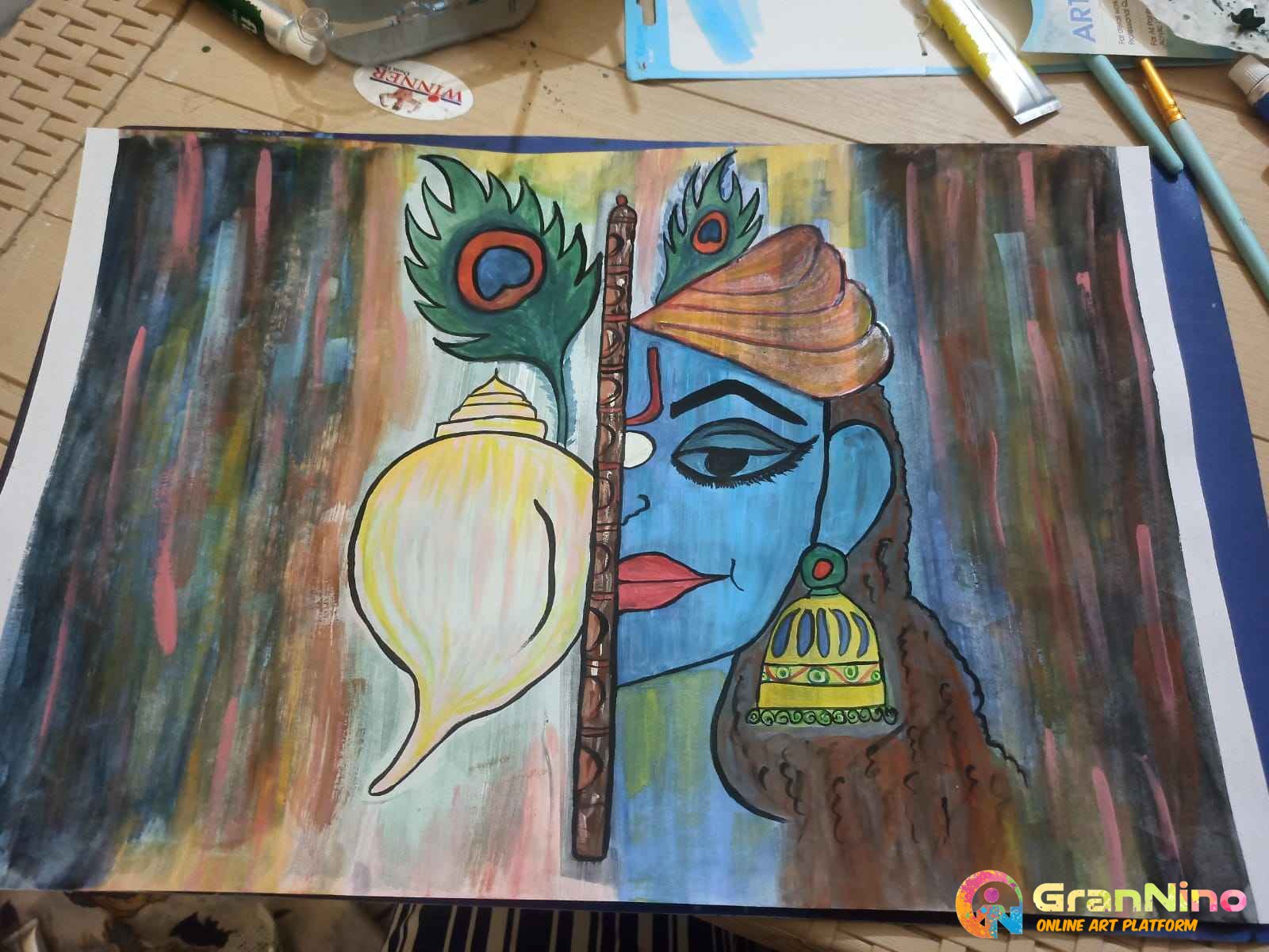 Painting Of Krishna In Painting Size 3040 Sq Cm Price