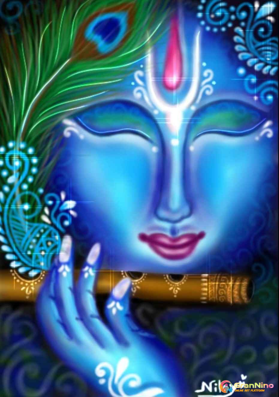 Painting Of Krishna In Digital Art Size 30cm Sq Cm Price