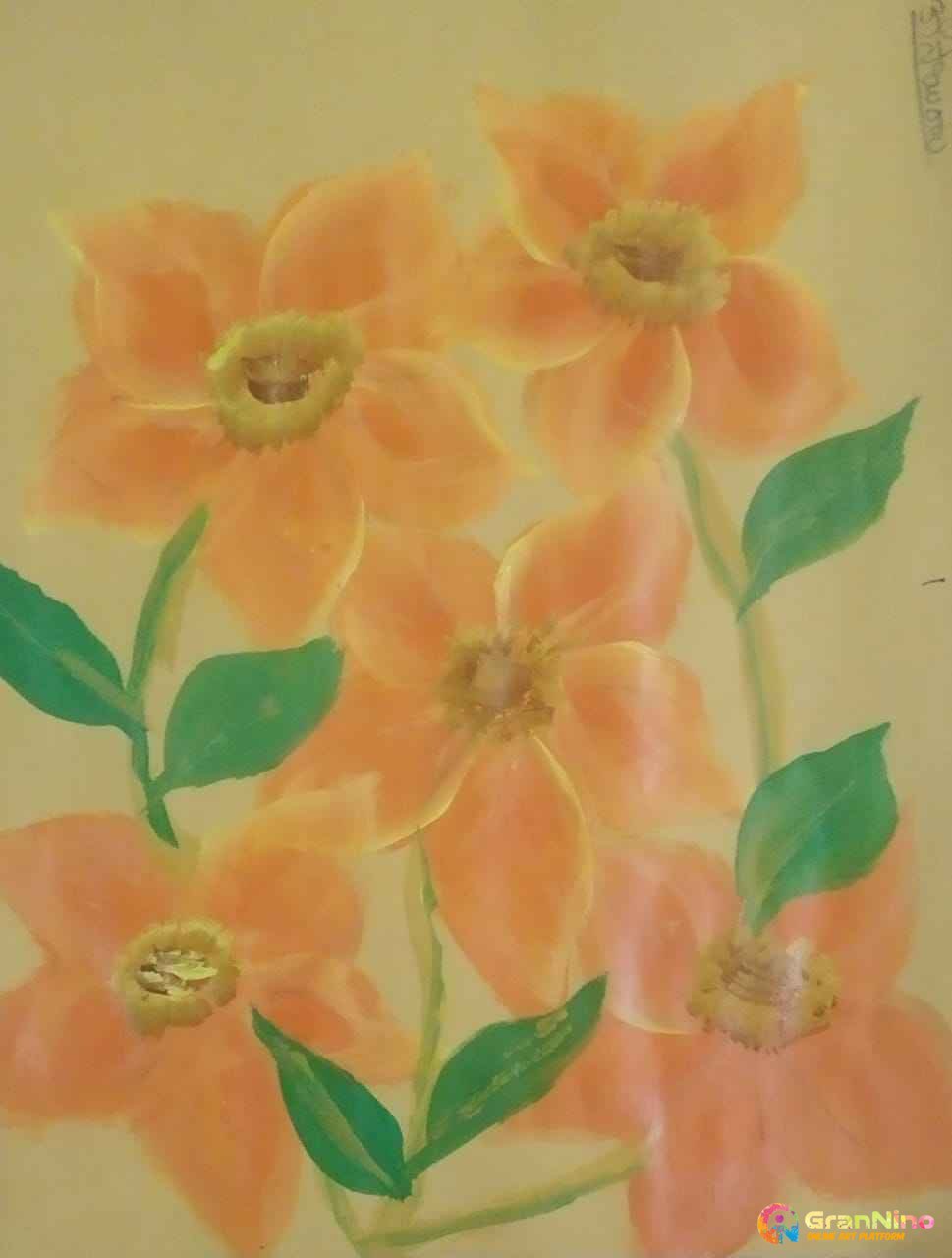 Painting Of Flower Painting In Acrylic Painting Size A4 Sq