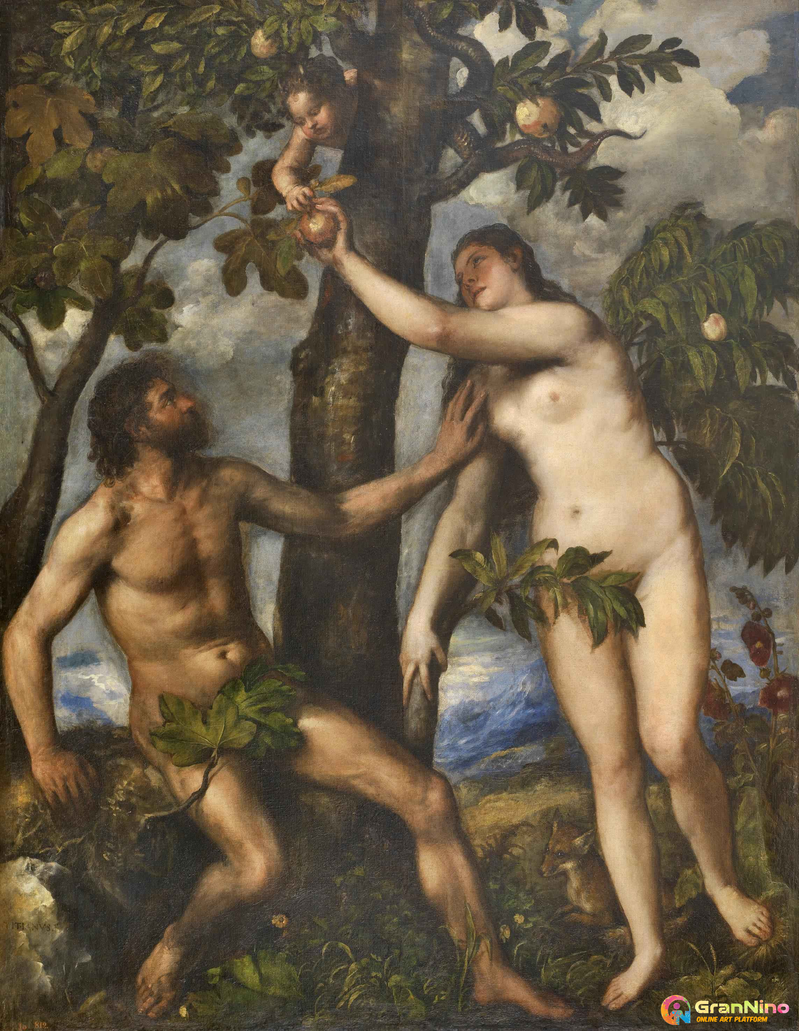 The Fall Of Man Artist Titian Year 1550 Medium Oil On