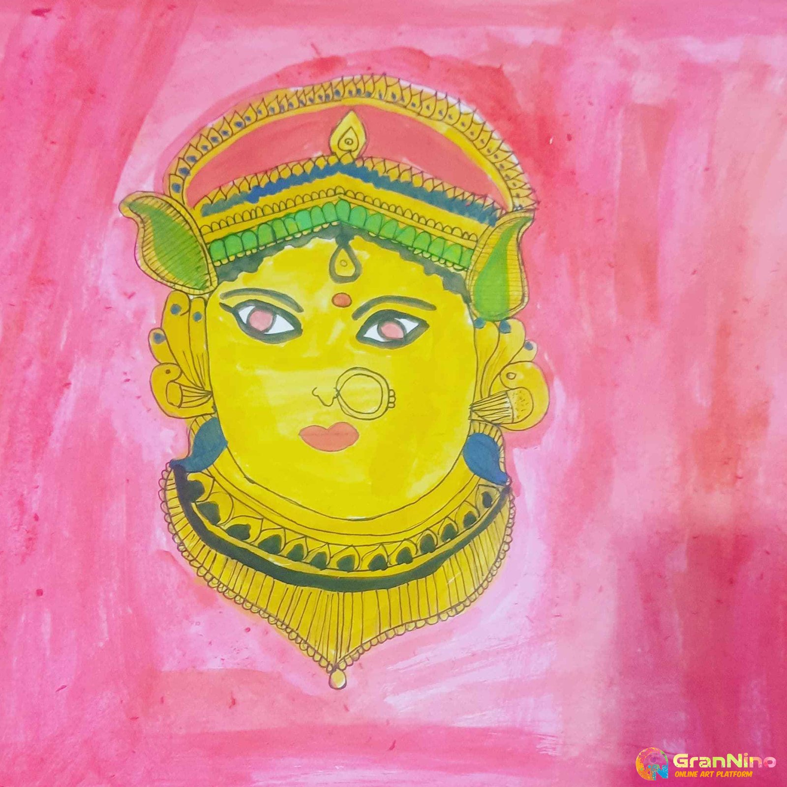 Maa Durga | Graphite and Charcoal On Bristol Paper | Sandhya Pandit |  Exotic India Art