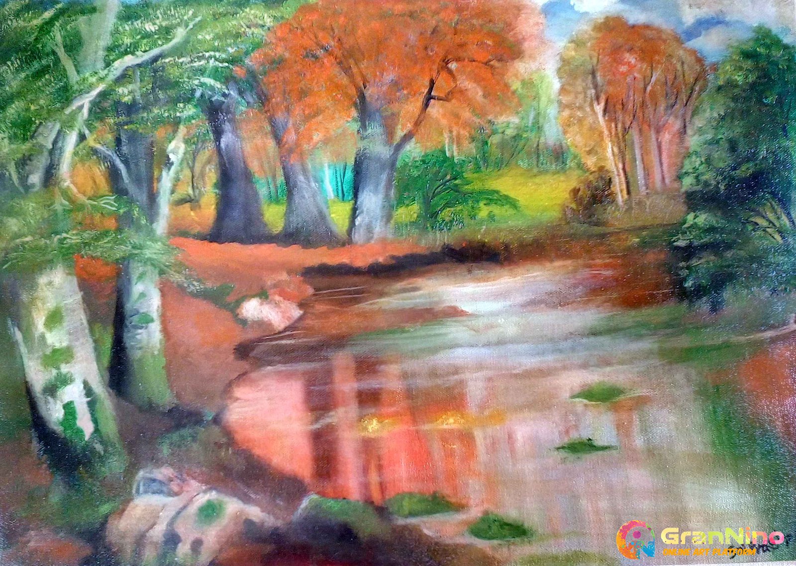 Title Automn Oil On Canvas W 20 X H 15