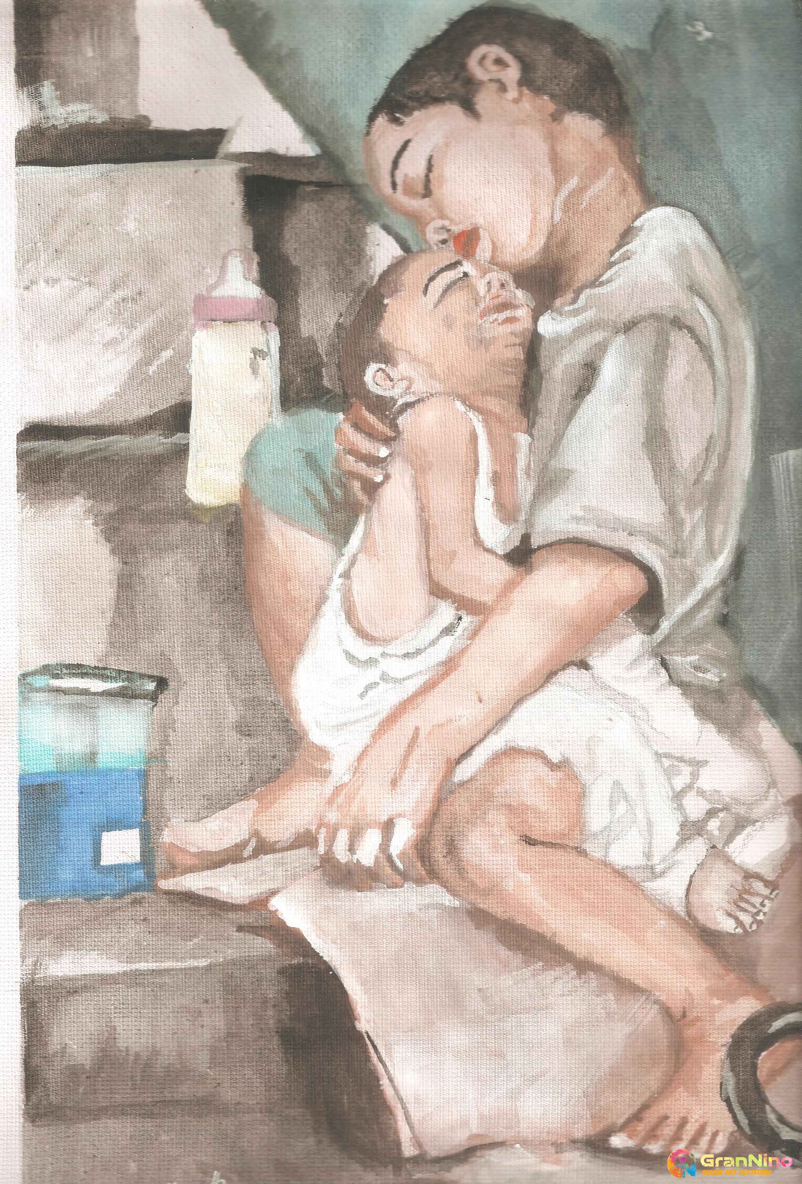 Title Brothers W 12 X H 15 Inches Watercolors On Paper
