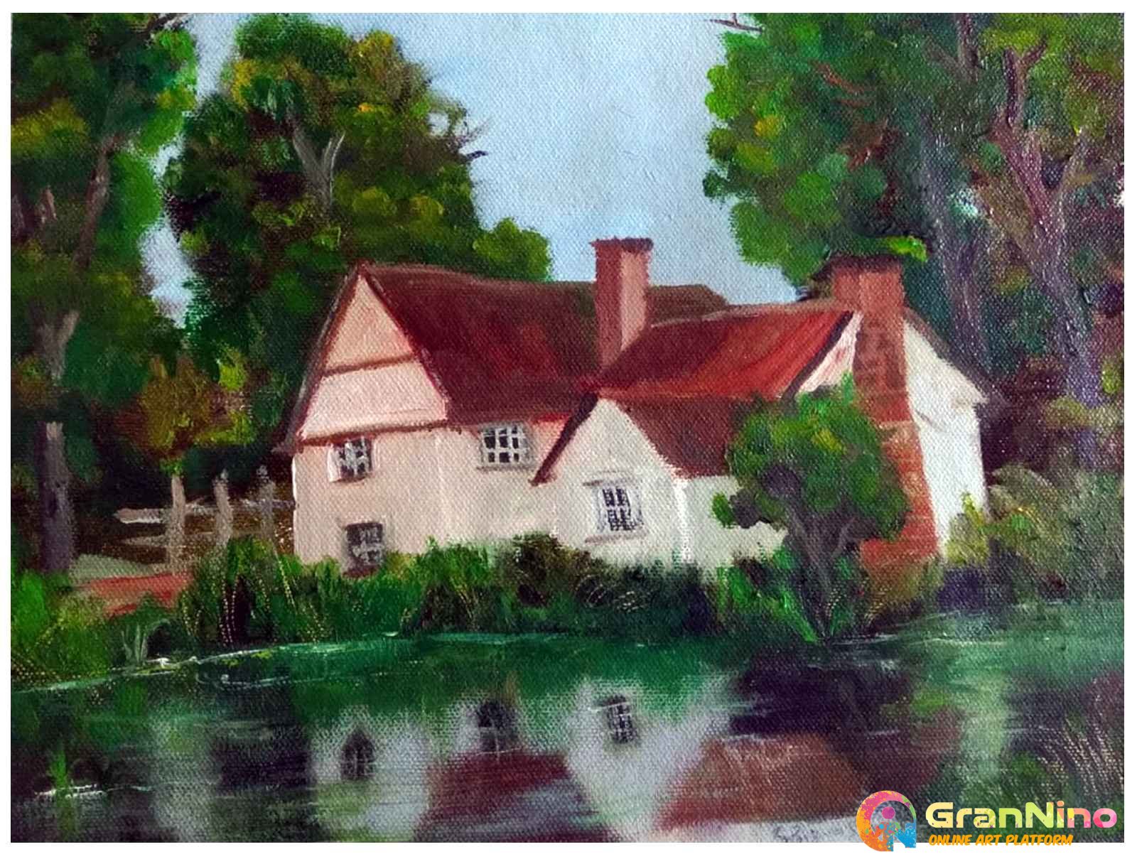 Title Pond House 2 2020 Oil On Canvas W 15 X H 10