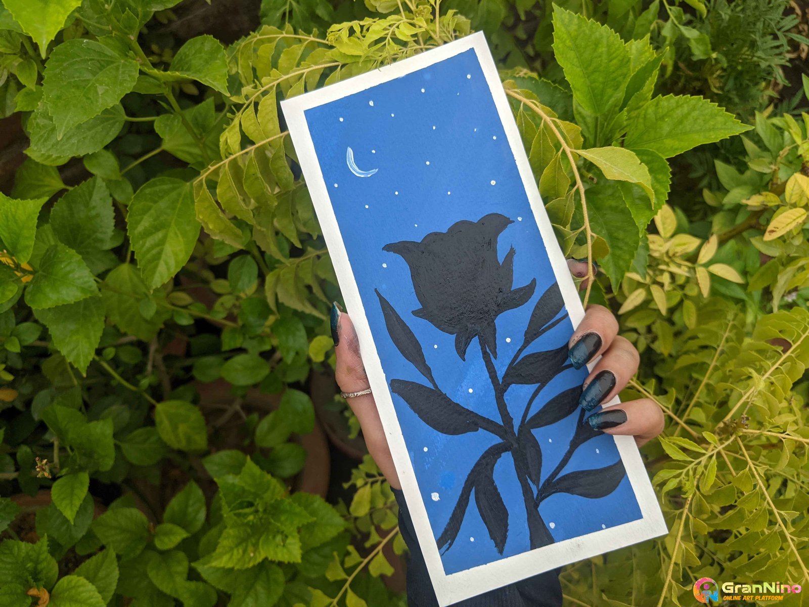 Floral Composition In Moonlit Gift Card Design