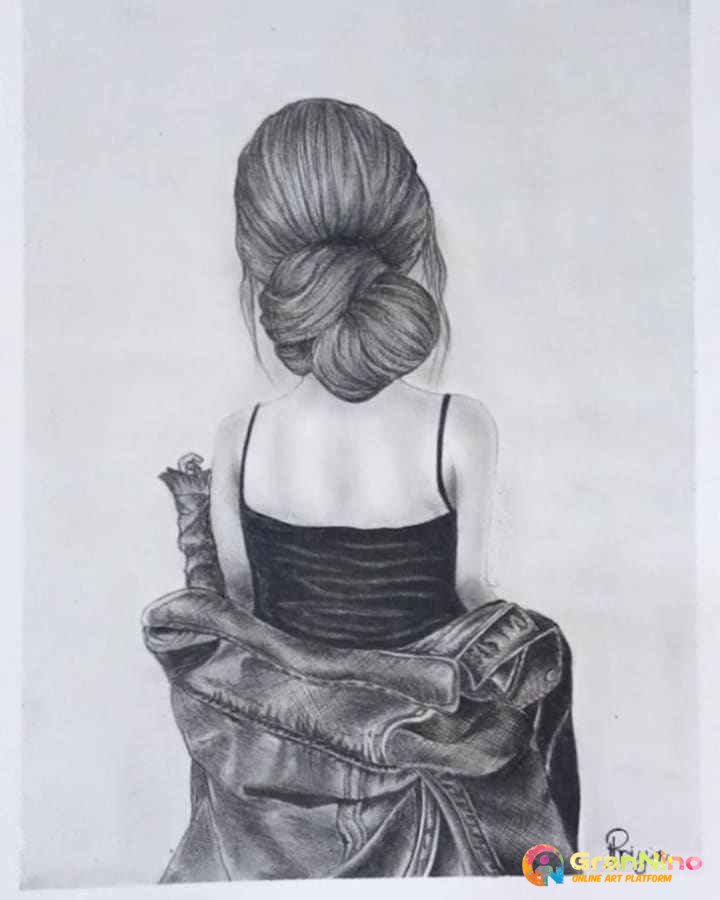 Wearing Jeans Jacket Modern Girl Dress Sense Sketch