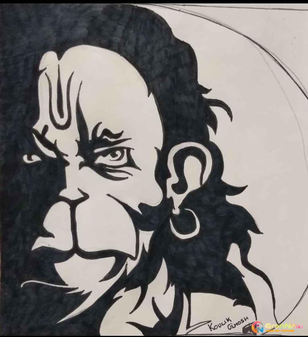 easy hanuman ji drawing/ Hanuman jayanti special drawing / Hanuman ji ki  drawing Lavi Arts - YouTube