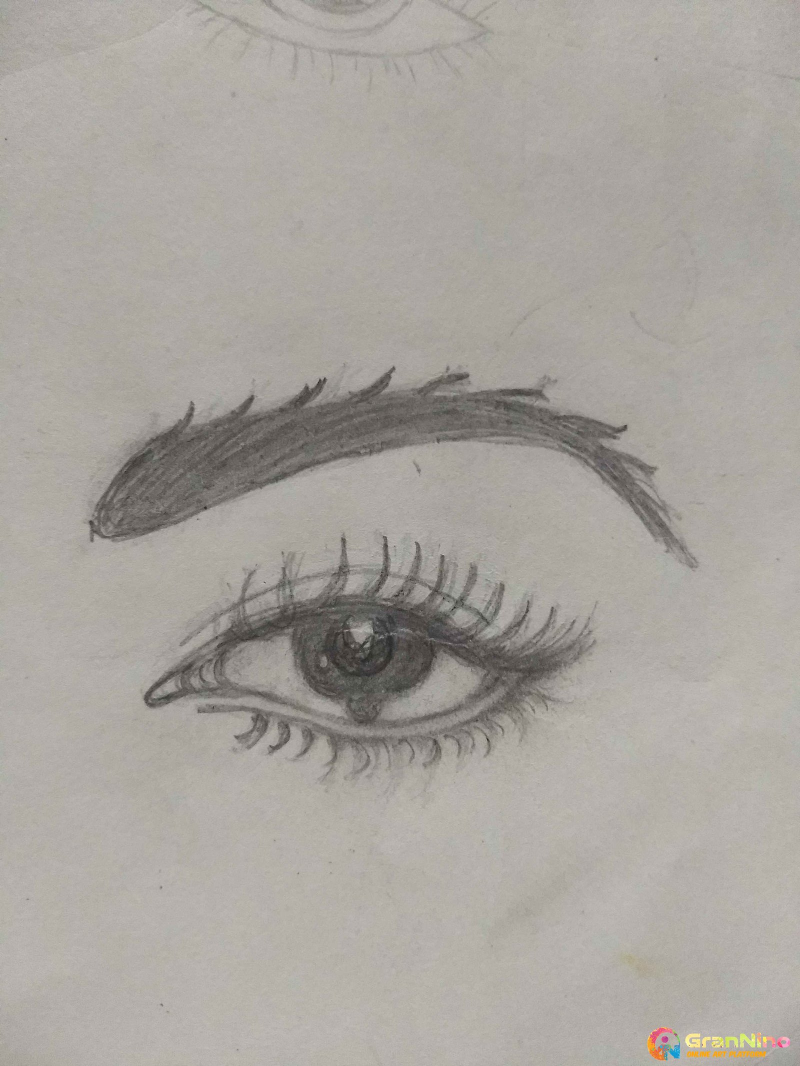 Painting Of An Eye Sketch In Pencil Work Size A3size Sq Cm