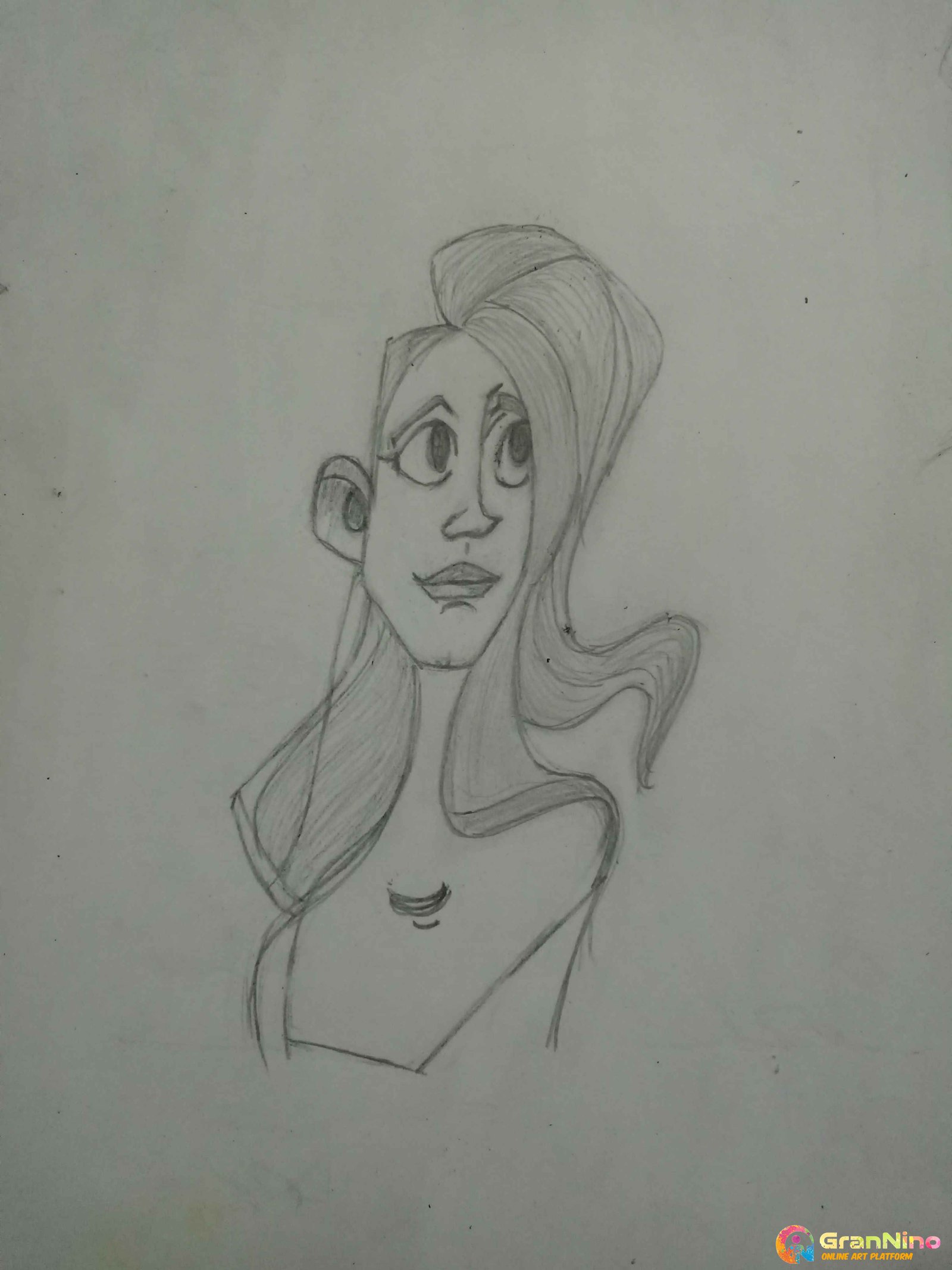 Simple Pencil Sketch Of A Girl Teenage - GranNino