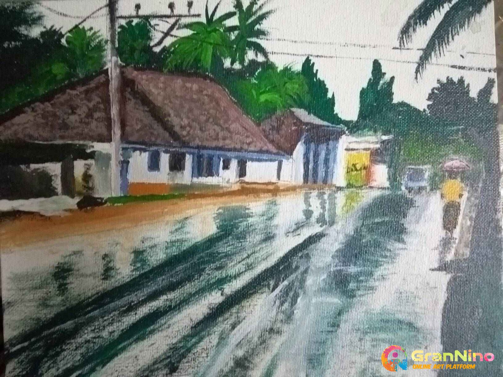 Rainfall It Is Acrylic Paint On Canvas It Is Part Of The