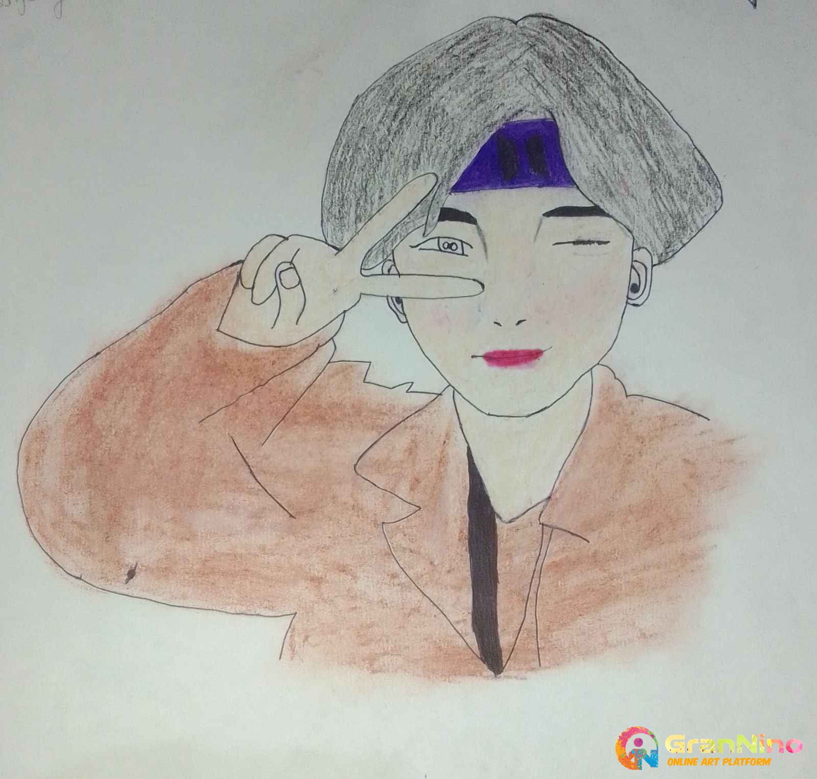 BTS V(Kim taehyung) drawing by me : r/drawing