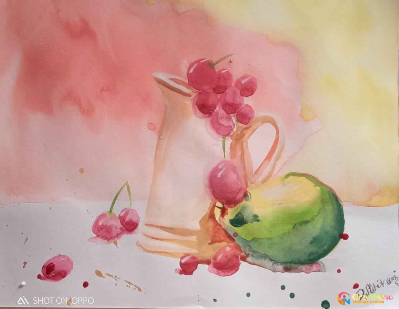 Painting Of Imaginary Color Still Life In Water Color Size