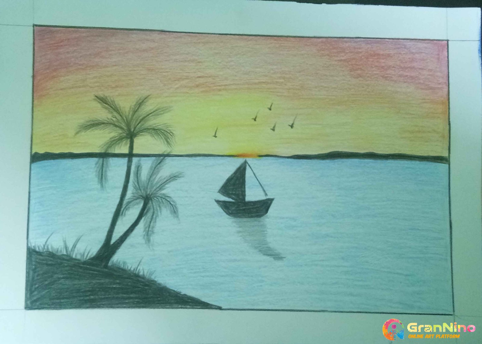 Drawing tutorial : how to draw a beautiful landscape painting by poster  colour || 10% to @steem.skillshare — Steemit