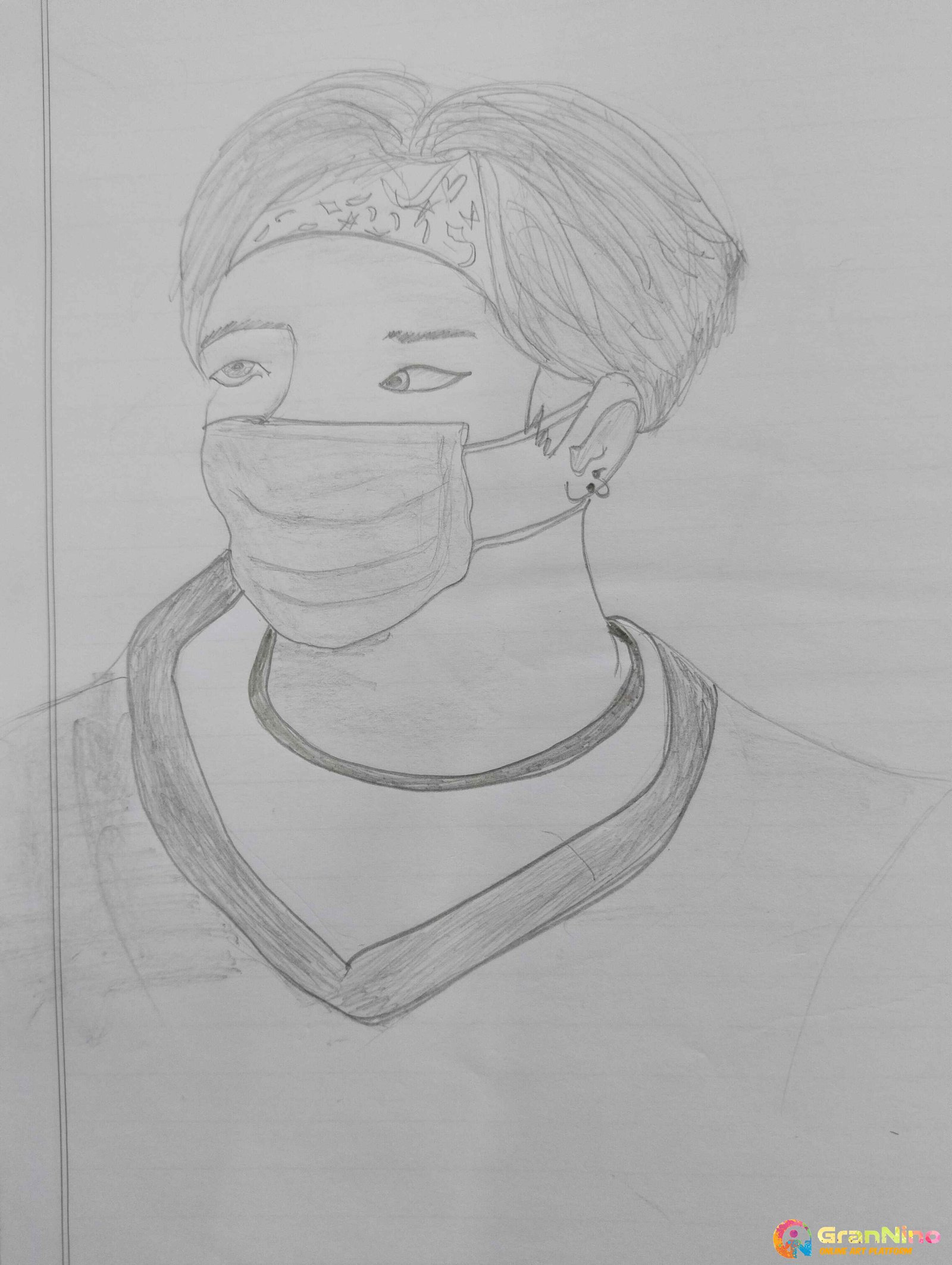 Sketch of BTS V Taehyung by Light255 on DeviantArt