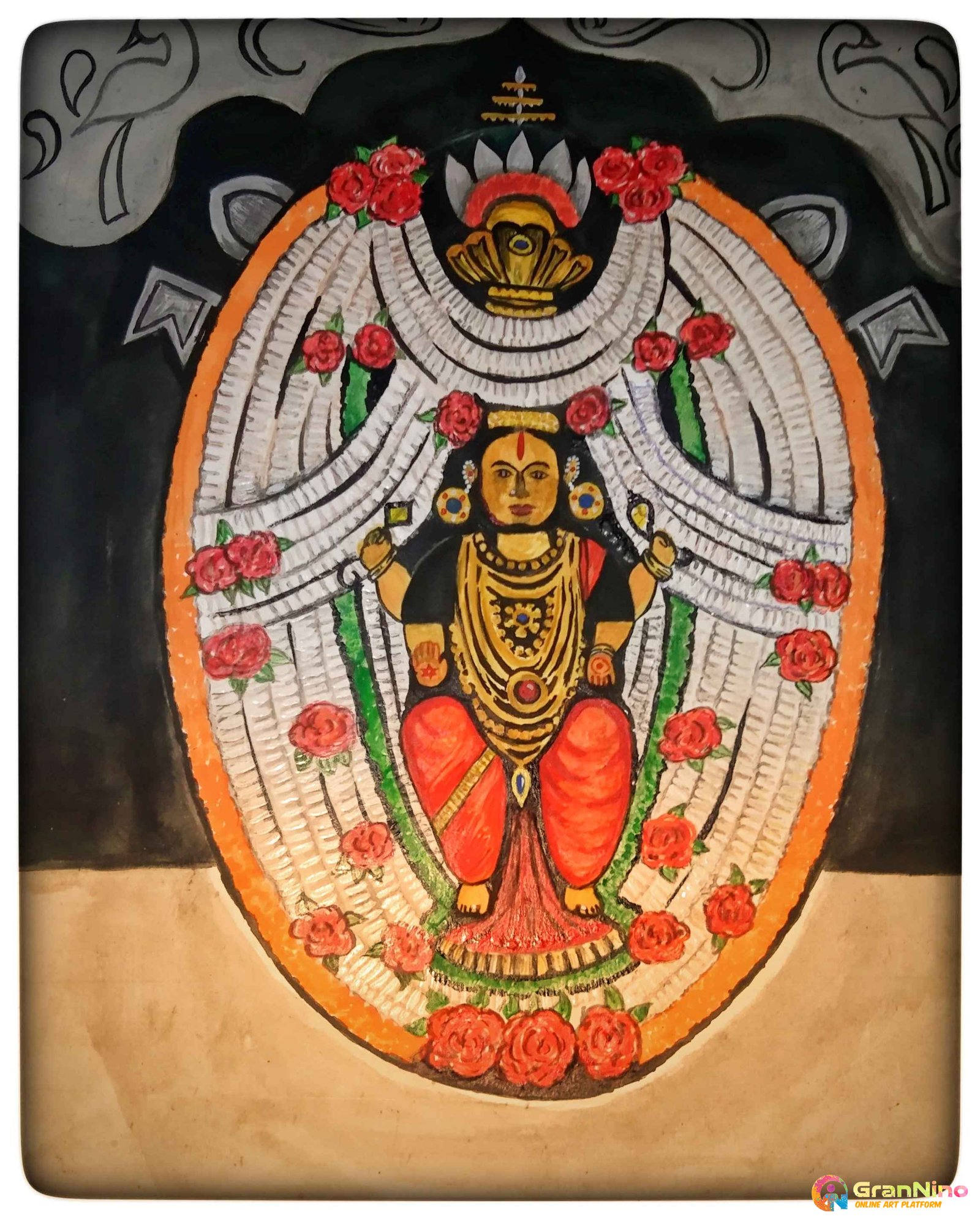 Painting Of Kateel Sri Durga Parameshwari In Sangam