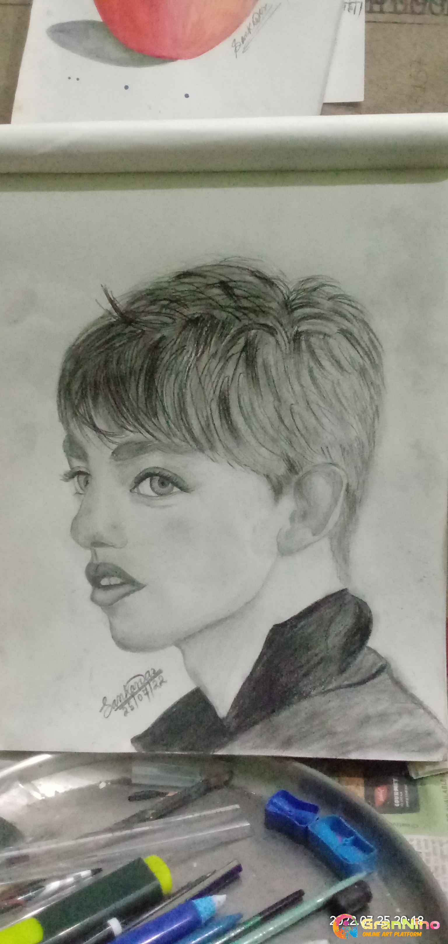 A Boy Modal Art Sketch For Kids Drawing