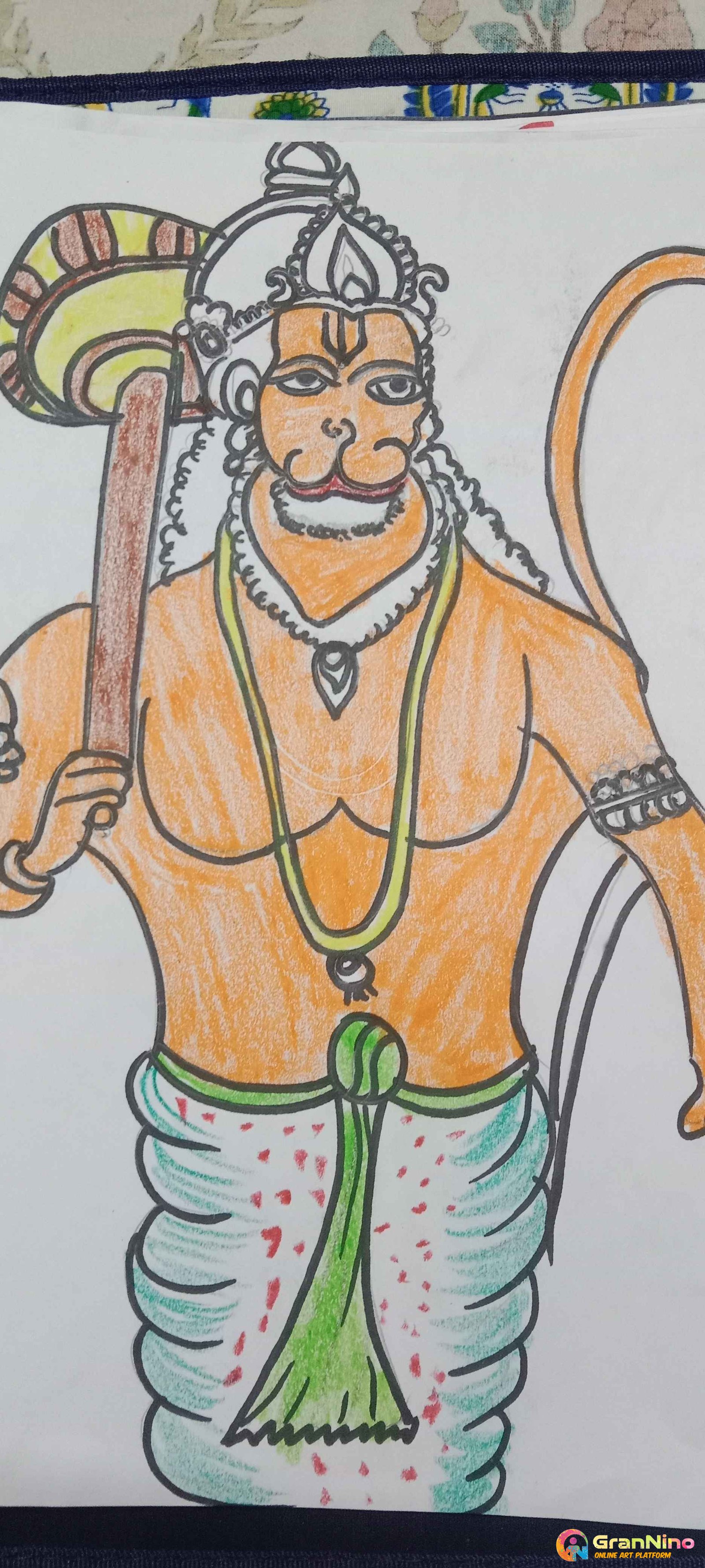 Hanuman Ji Drawing -Jai Shri Ram by Z Simple Arts : r/HinduArt