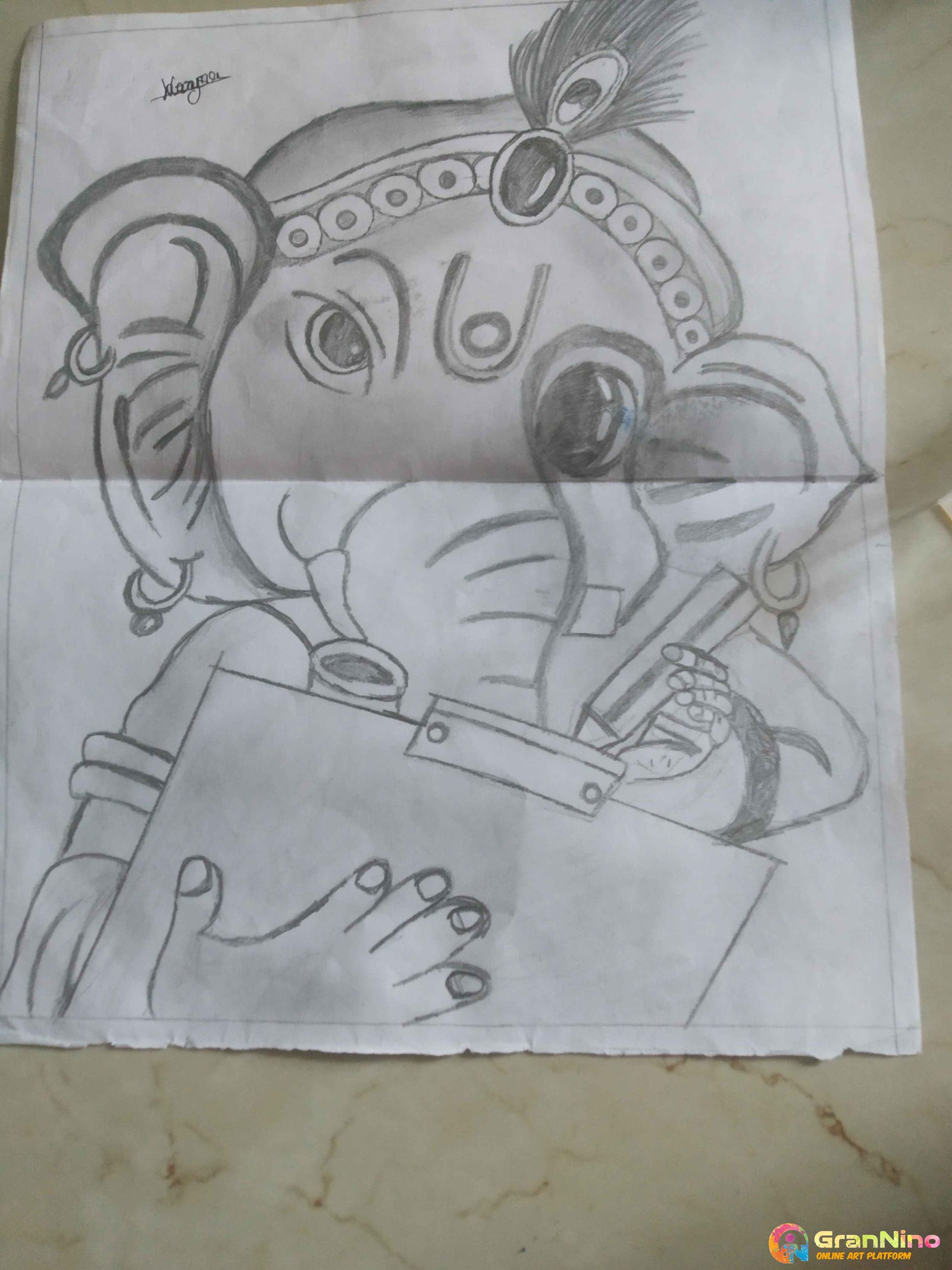 Image of Drawing of ganesh ji-NS016349-Picxy