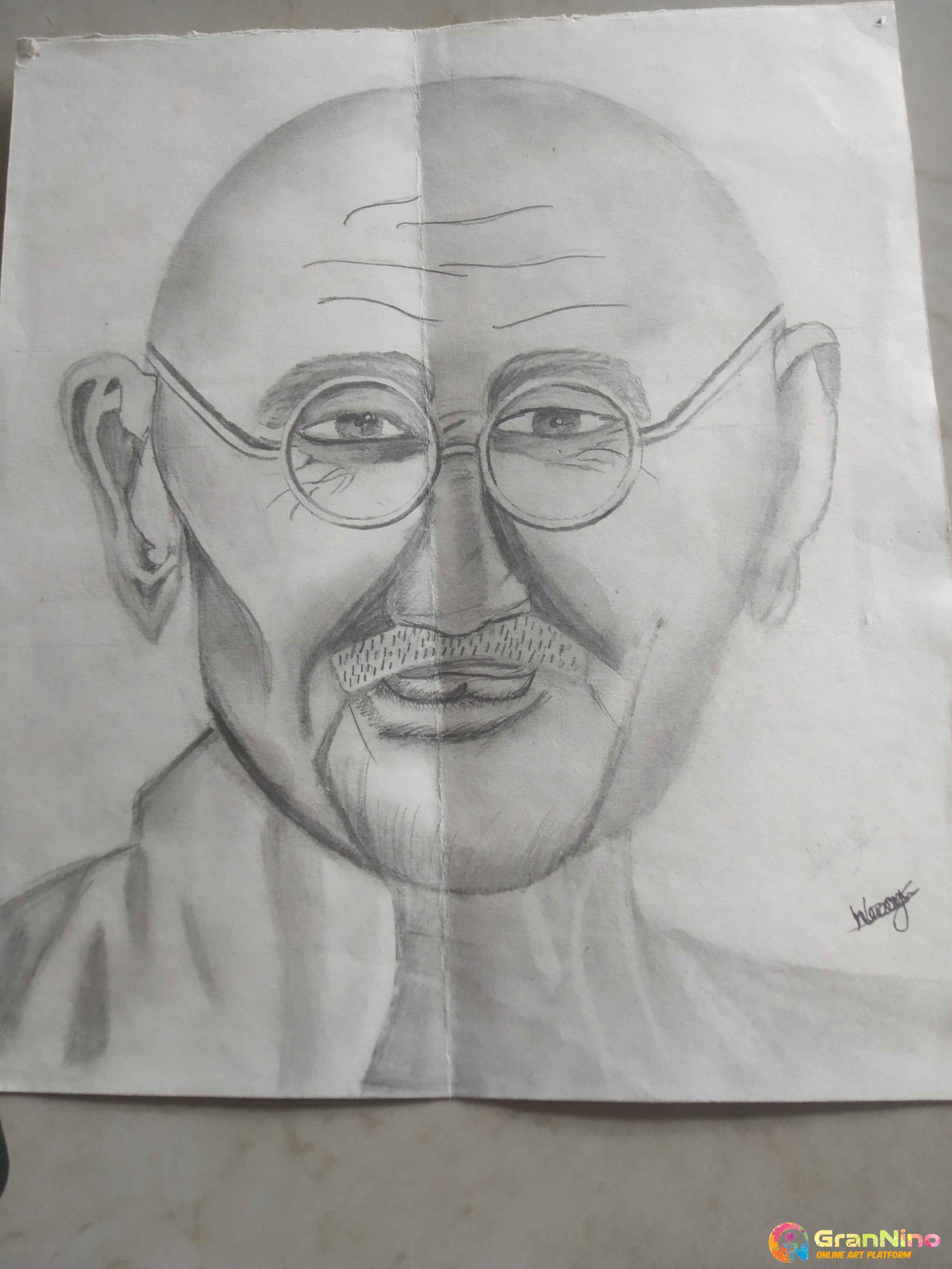 PENCIL DRAWING Color Pencil Drawing Mahatma Gandhi Portrait