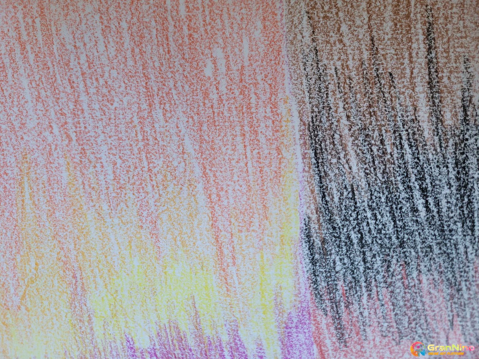 Crayon Art Color Fire And Darkness Mess Of Colors Depicts