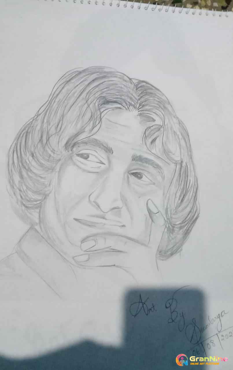 Pencil Color Sketch Of Dr. APJ Abdul Kalam - Desi Painters