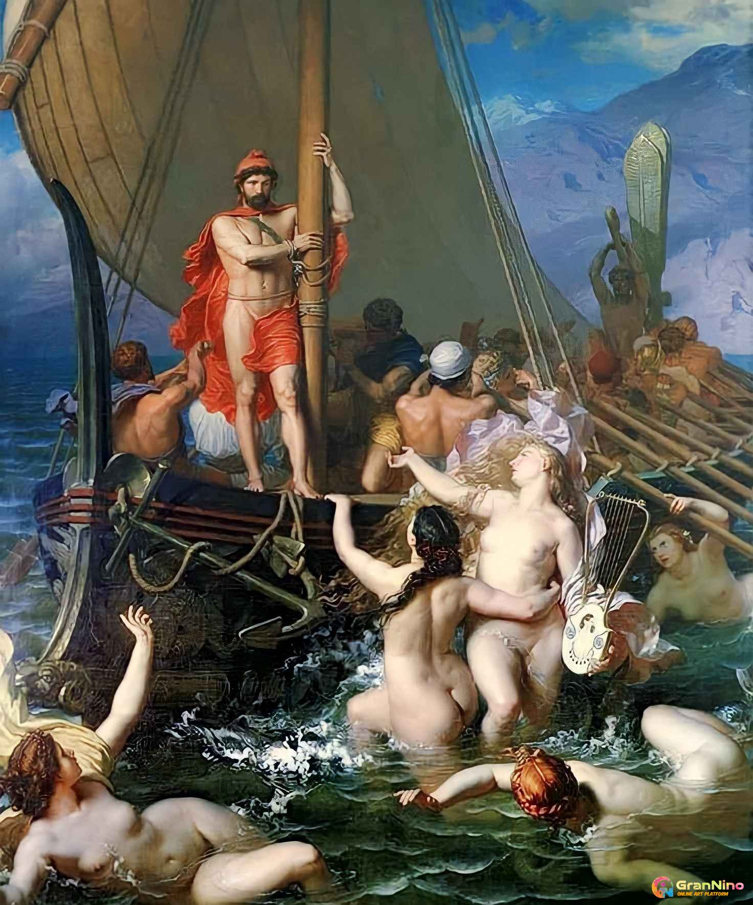 Painting Of Ulysses And The Sirens Artist Leon Adolphe