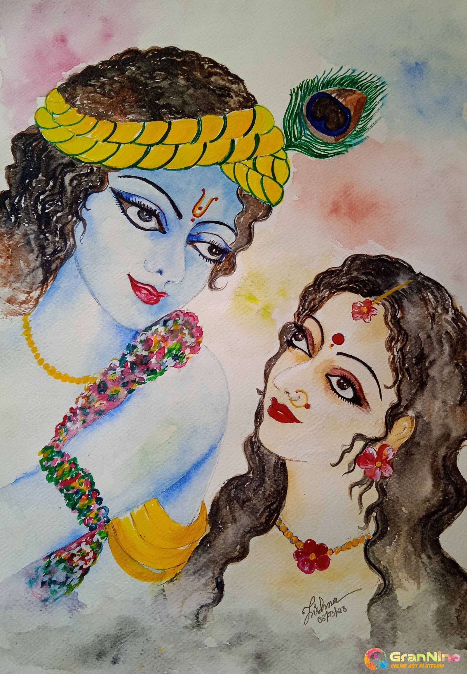 How to draw Radha Krishna with watercolor || Krishna Janmashtami || Radha  Krishna painting - YouTube