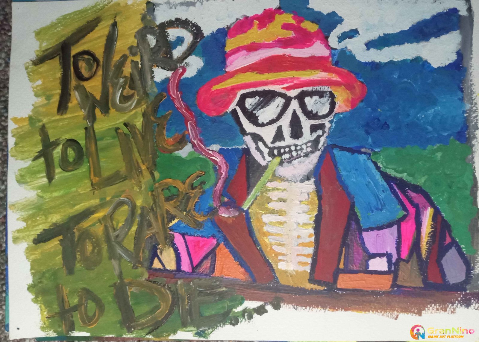 Painting Of Fear Loathing In Acrylic Paint Size 229 X 305