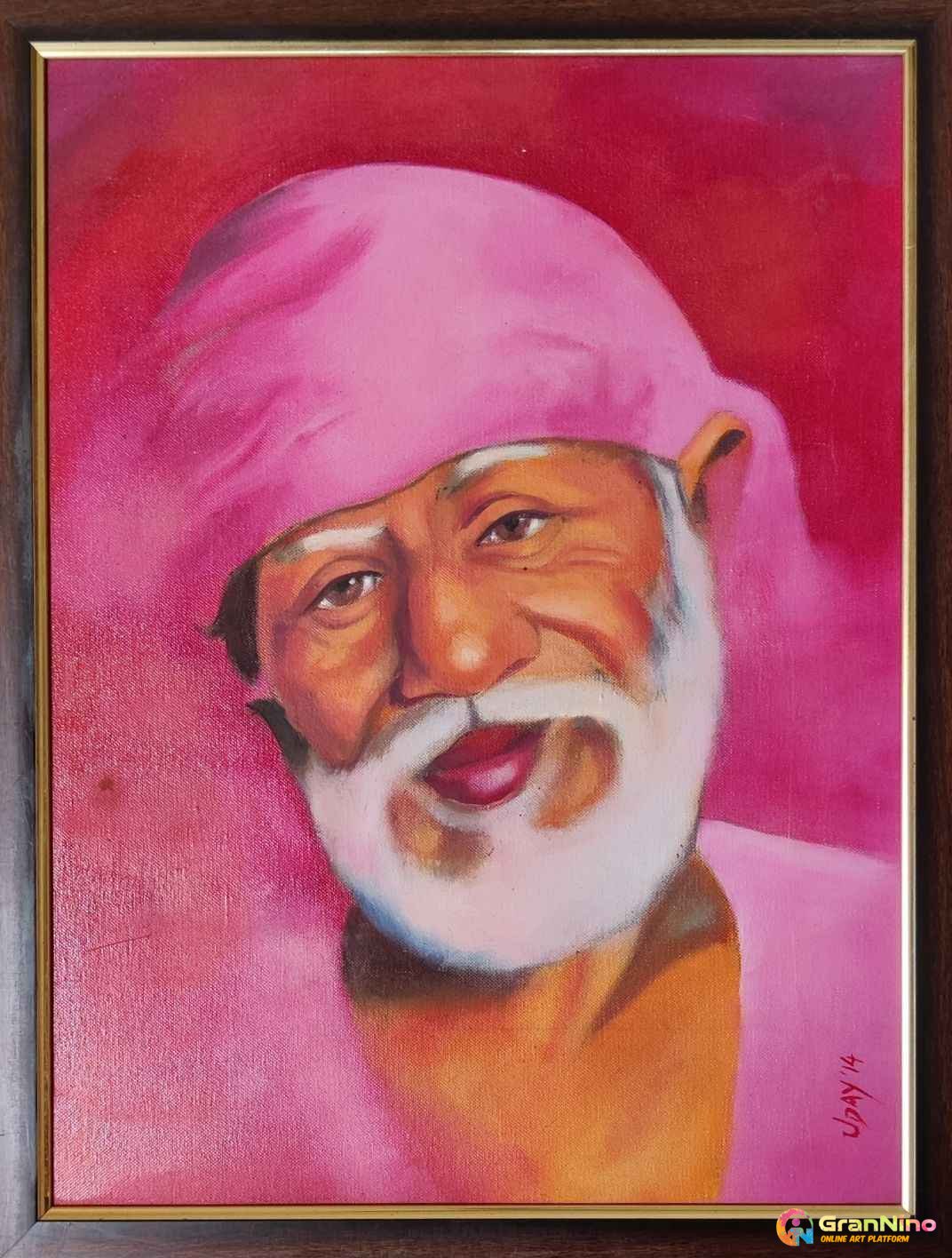 Painting Of The Heavenly Saint Sai Baba In Oil Painting