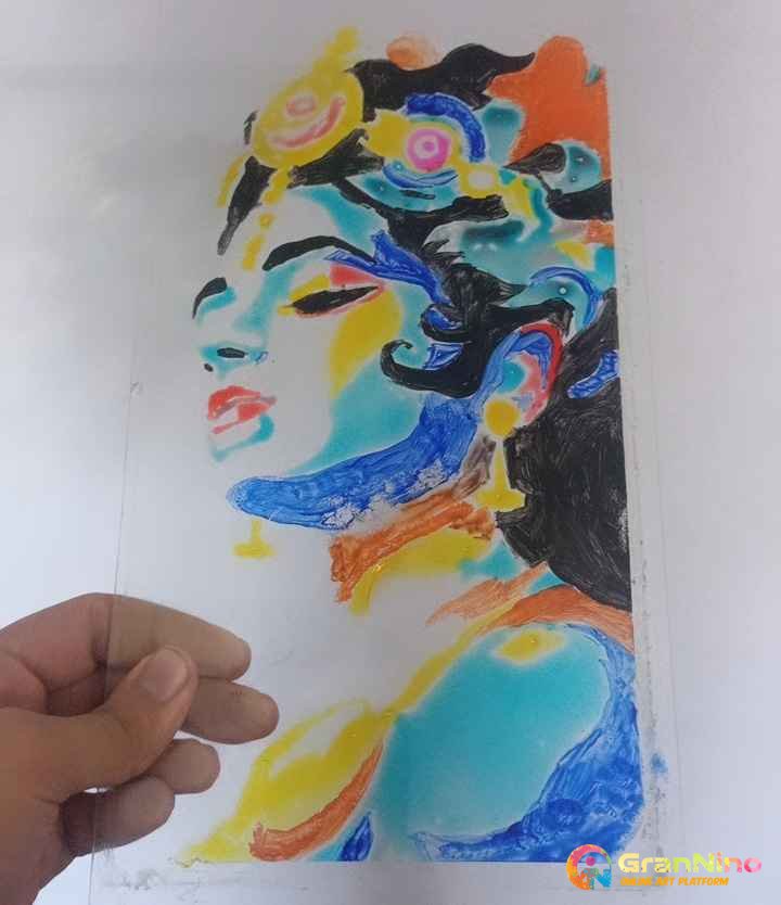 The Divine Charm Of Shree Krishna On Glass