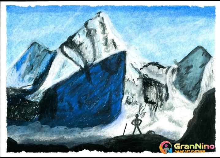 Color Pencil Drawing Open Blue Sky Landscape Colour Write Paper Photo  Background And Picture For Free Download - Pngtree